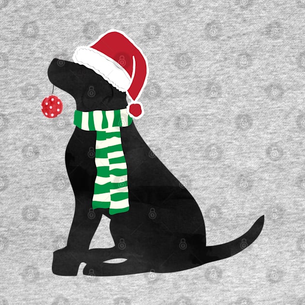 Christmas Black Lab Holiday Dog by EMR_Designs